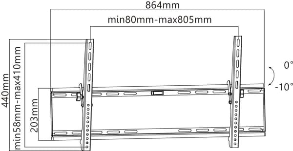 TV-veggfeste Basic TILT (XL)