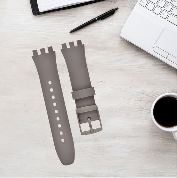 Premium Silikon Swatch Klokkerem Erstatning Grey 20 mm