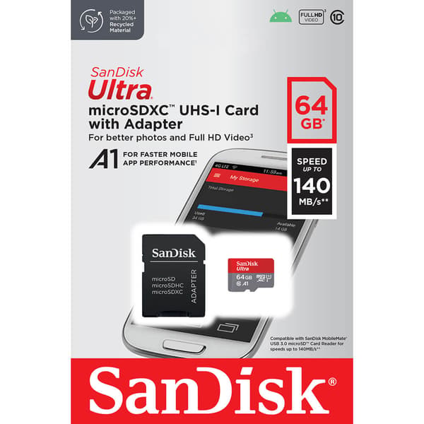 MicroSDXC Mobile Ultra 64GB 140MB/s UHS-I Adapt