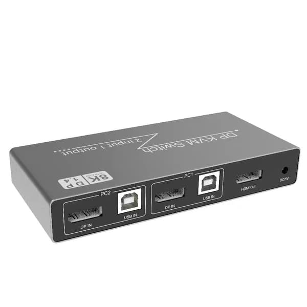 2 i 1 ud DP DisplayPort KVM switcher 8K 60Hz