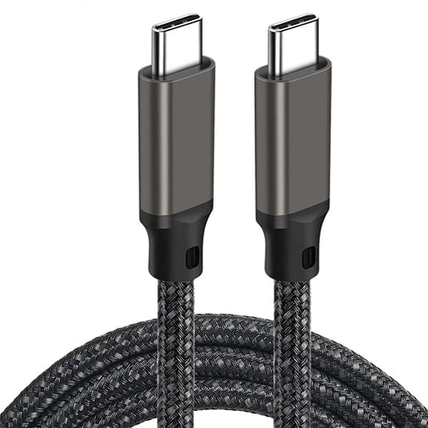 2M USB-C - USB-C -pikalatauskaapeli - musta Titanium 2 m