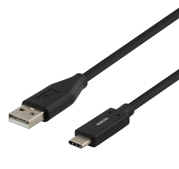 USB-C to USB-A cable, 0.5m, 3A, USB 2.0, black