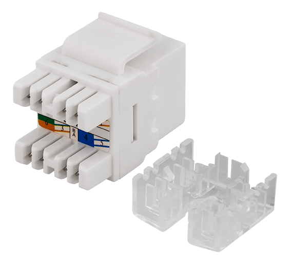 UTP CAT6 Keystone connector, 180 degree, "Tool-free"