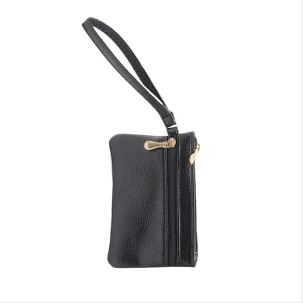 Chic Dame Lille Tegnebog med Dobbelt Lynlåsdesign Black