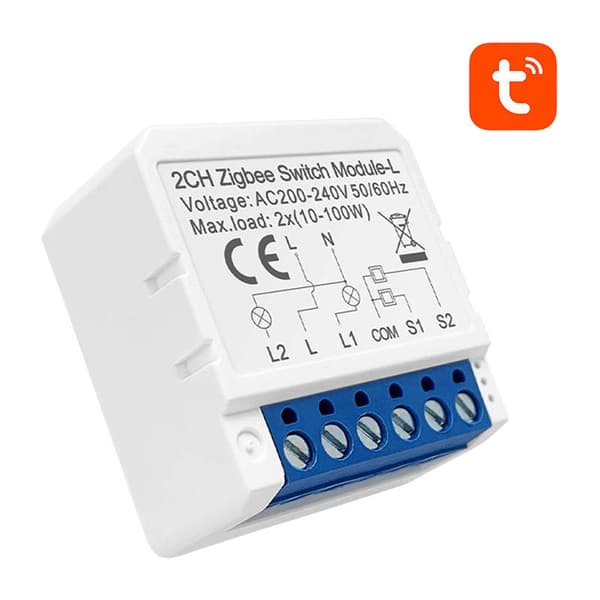 Smart Switch Module ZigBee Avatto LZWSM16-W2 Ei neutraalia TUYA
