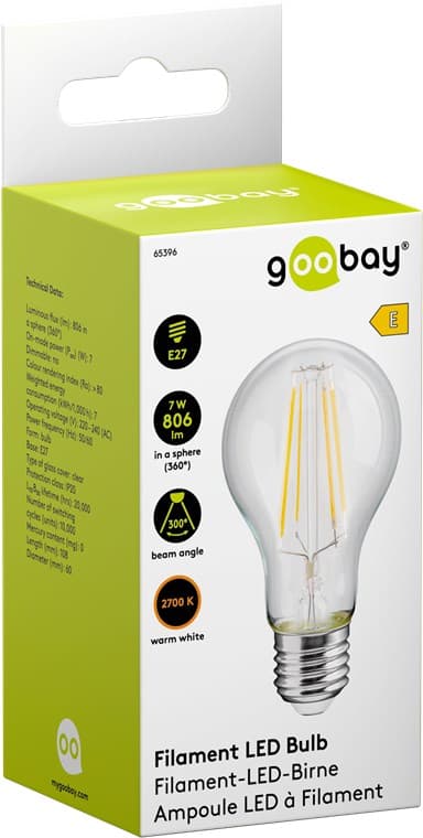 Filament-LED-pære, 7 W