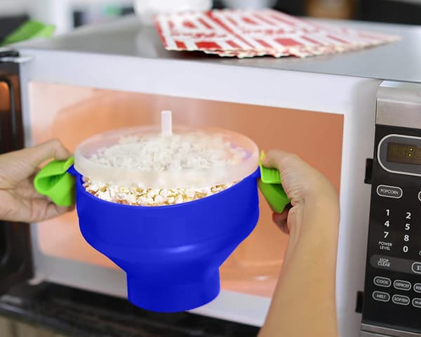 Popcornskål silikon hopfällbar Blue