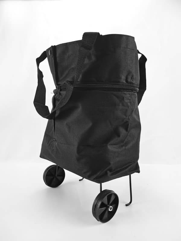 Kokoontaitettava ostoskassi pyörillä - Black