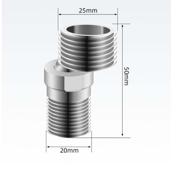 5cm Justerbar Rustfritt Stål Kuleledd Albuekobling for Dusjbatteri