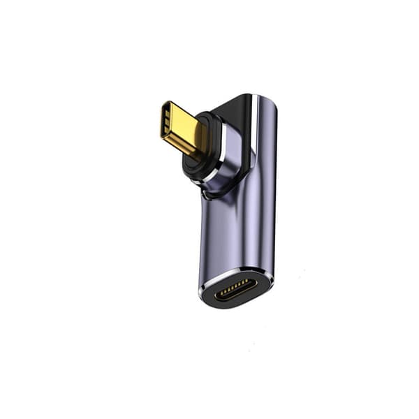 Magnetisk USB-C Adapter, Vinklad Design, Stödjer 100W PD, 40Gbps Data, 8K 60Hz - Mörkgrå