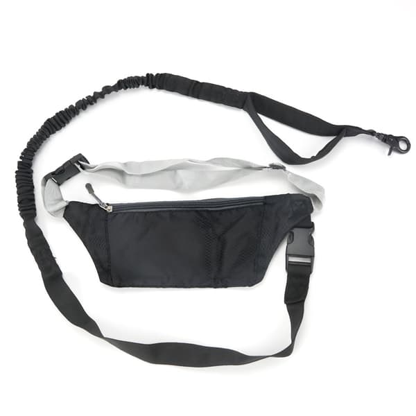 Hundkoppel Handsfree med Midjeväska Black