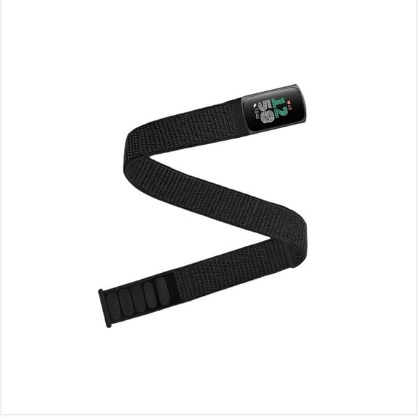 Mukava nailonranneke Fitbit Charge 5/6:lle Black