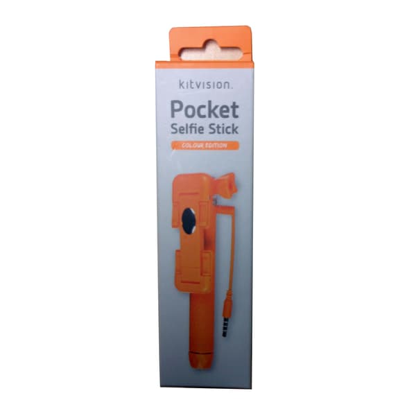Selfiestick Pocket Trådad Spegelfunktion Orange