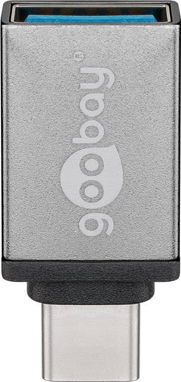 USB-C™/USB A OTG Superspeed -sovitin 3.0-latauskaapeleille, harmaa