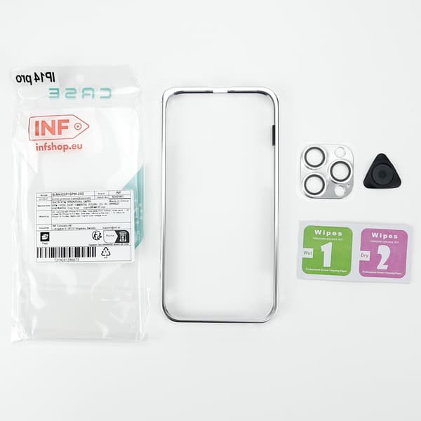 Stötfångarfodral i aluminiumlegering för iPhone 15 Pro Max Silver