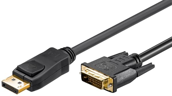 DisplayPort/DVI-D sovitinkaapeli 1.2, kullattu