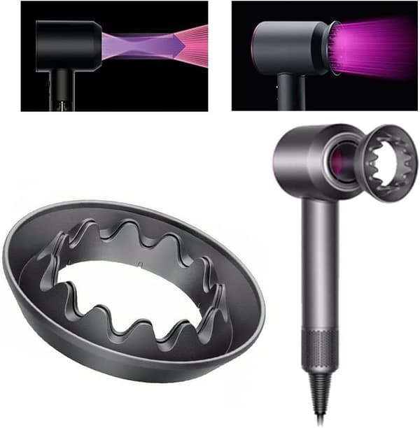 Magnetisk diffusertilbehør kompatibelt med Dyson Supersonic hårtørrer HD15/HD03 - Mørkegrå