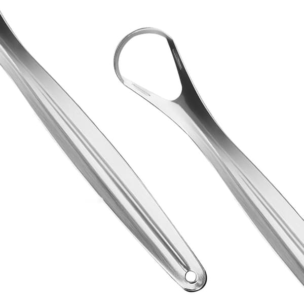 Tungeskrape rustfritt stål 3 deler Silver