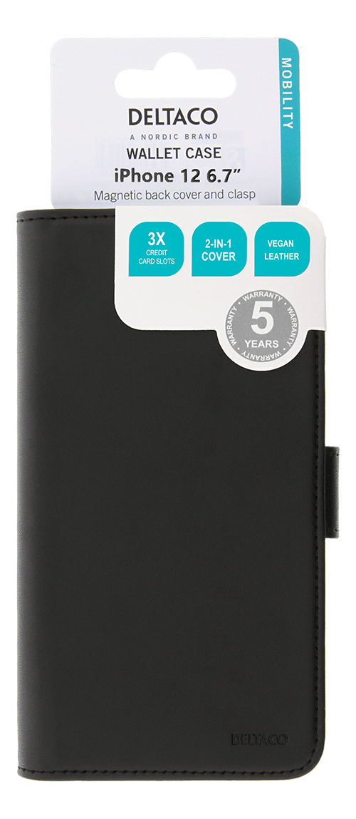 Wallet case 2-in-1, iPhone 12 Pro Max, magnetic back cover
