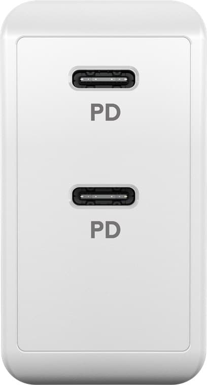 Dobbel USB-C™ PD hurtiglader (36 W) hvit