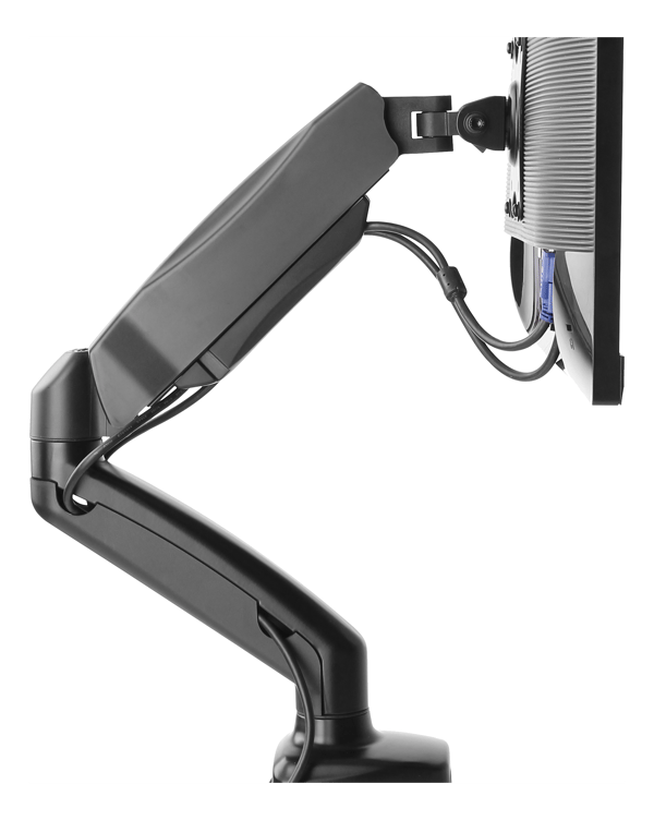 Monitor desk mount 13-27", gas operated, VESA, three axis