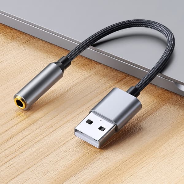 USB til 3.5mm Lydkabel: Perfekt til PC, Headset og Mikrofon - 0.2m