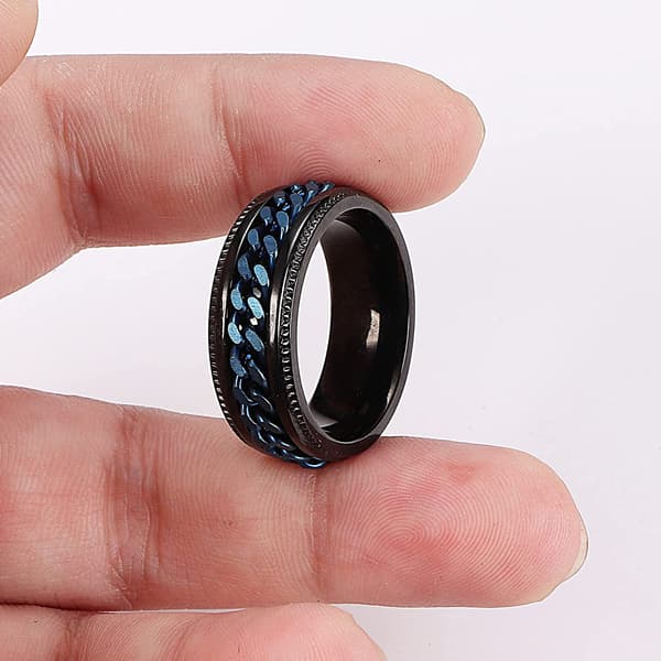 Antistressring med flaskeåpningsfunksjon Sort/Blå 24 mm