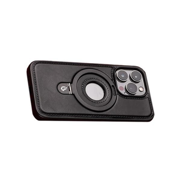 iPhone 16 Plussan nahkakotelo - musta iPhone 14 Pro
