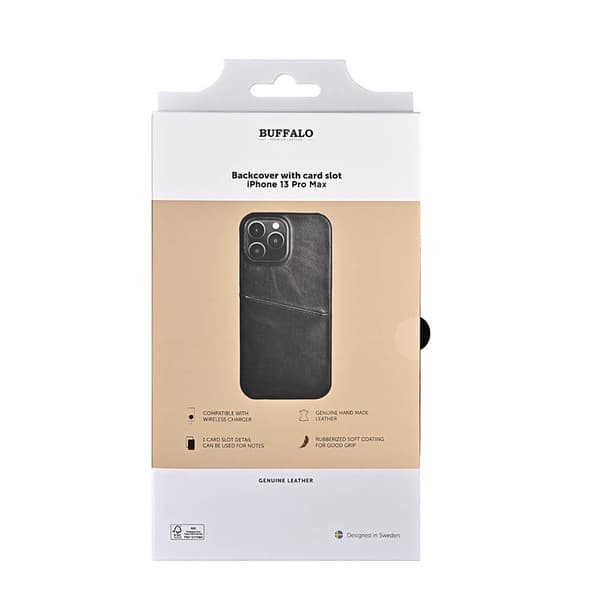 Mobilskal Läder Svart - iPhone 13 Pro Max