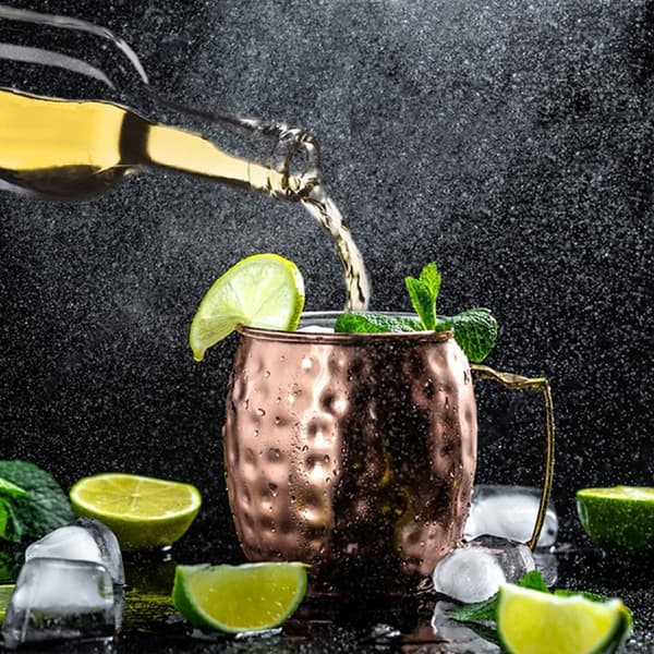 Elegant Hammered Copper Cocktail Glass S