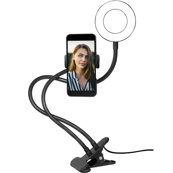 Ringlys til smartphone Ø8,5 cm med clips