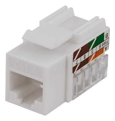 UTP CAT6 Keystone connector, 90 degree, "Tool-free"