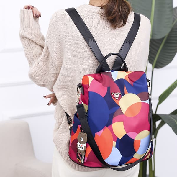 Vattentät Ryggsäck med Stöldskydd MultiColor