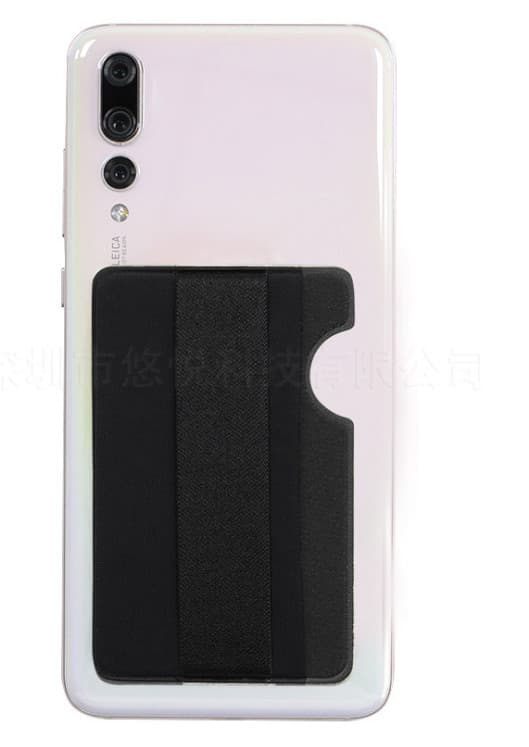 Selvklebende kortholder med stropp Black