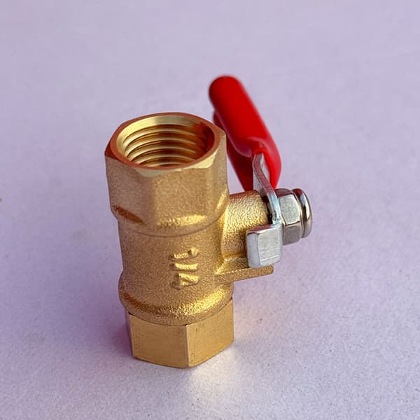 Mini messingkuleventil NPT dobbel hun 1/4 tomme
