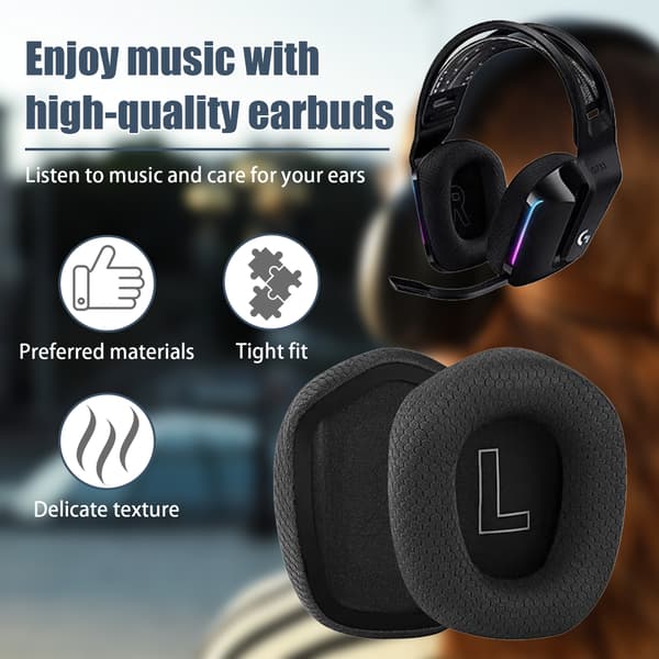 Ørepuder og pude til pandebånd til Logitech G733 Black