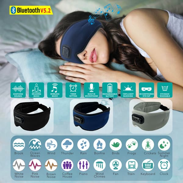 3D Bluetooth-søvnmaske Black