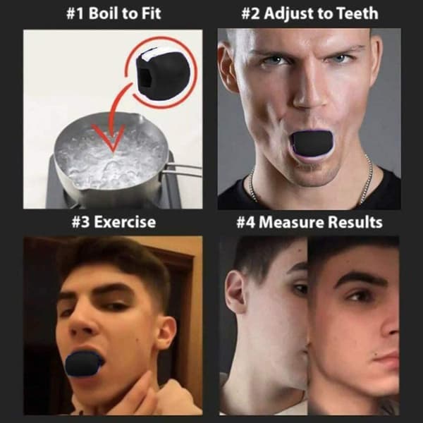 Jawline exerciser kæbetræner silikone Sort 1 Pack