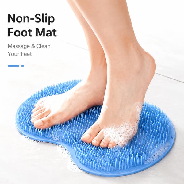 Fotskrubbmatta med Halkfria Sugkoppar Blue