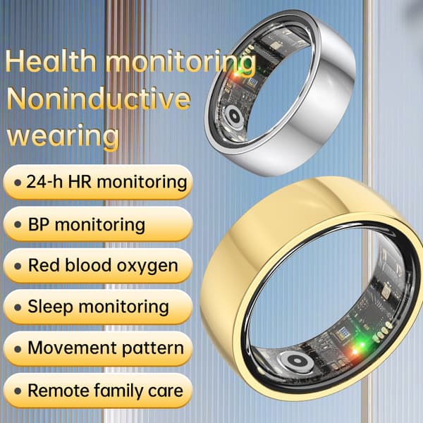 Smart Ring R1000 – Sömnmonitor, Bluetooth 5.0, Blodsyremätare Silver 10