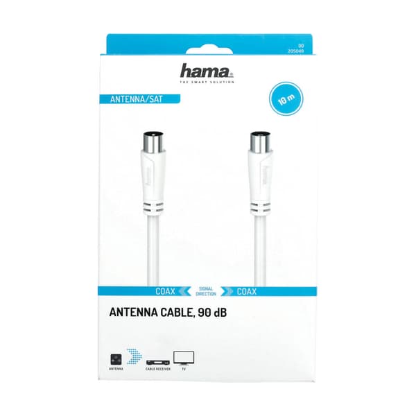 Antennkabel 90dB 10,0m Vit