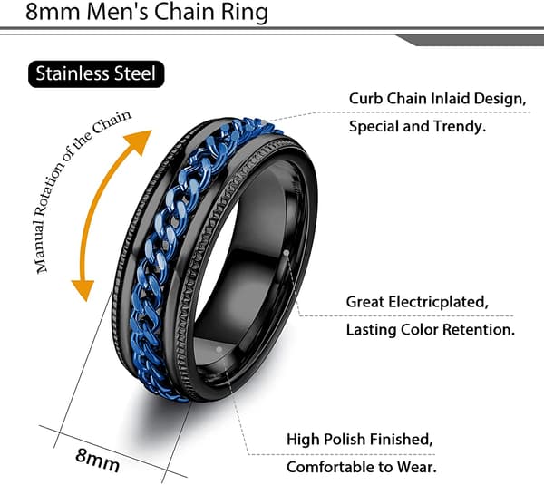 Anti-stress ring med flaskeåbningsfunktion Sort/Blå 24 mm