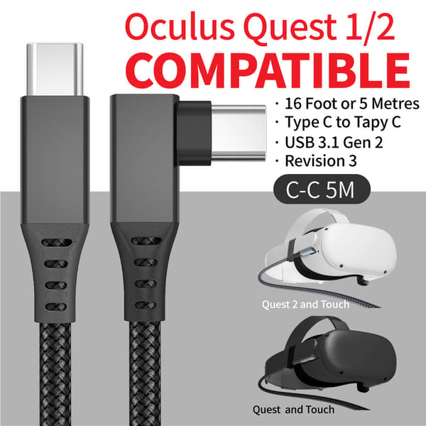 Link kabel USB-C til Oculus Quest 2 Sort 5 meter