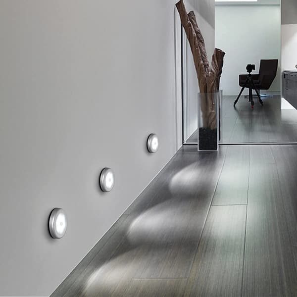 LED-kohdevalot liiketunnistimella yövalolla 3 kpl Silver
