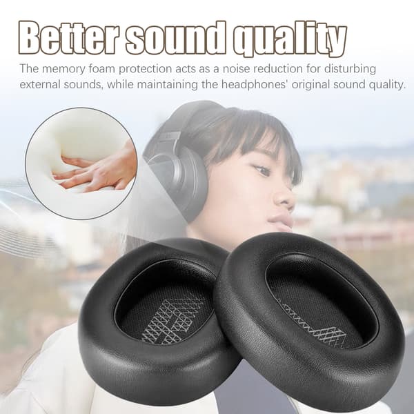 Ørepuder til JBL E65 BTNC / Duet NC / LIVE650 660 BTNC 1 par Sort