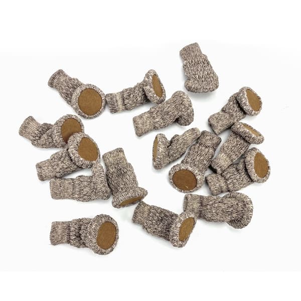 Stickade Stolstrumpor / Möbeltassar, 16-pack Khaki
