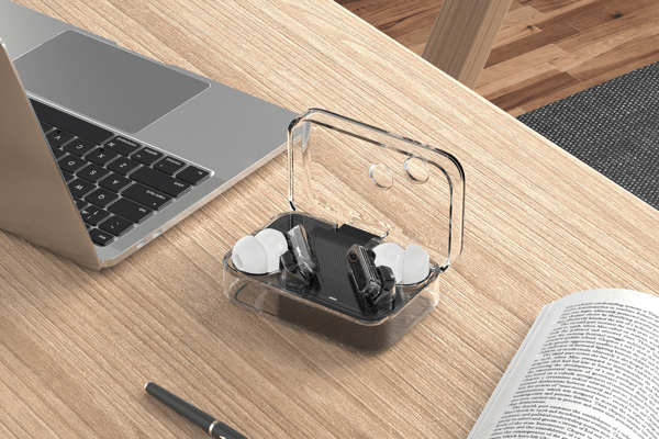 T250 TWS earphones, ENC, Transparent, Black