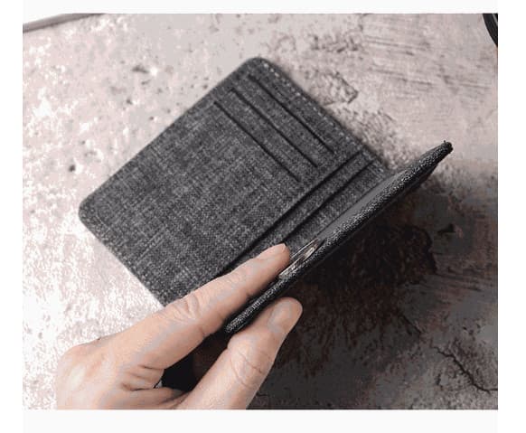 RFID-blockerande smal minimalistisk plånbok Black