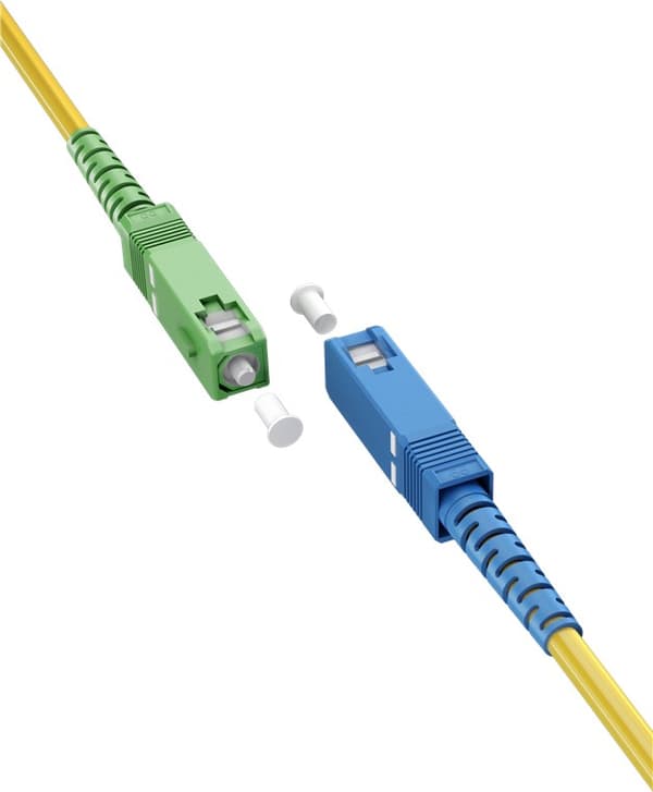 Fiberoptisk kabel (FTTH), Singlemode (OS2) Yellow, gul (Simplex), 1 m