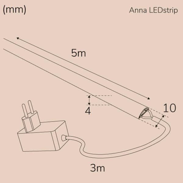 Anna Ledstrip kit COB-LED Milky IP65 5m?? 3000K???